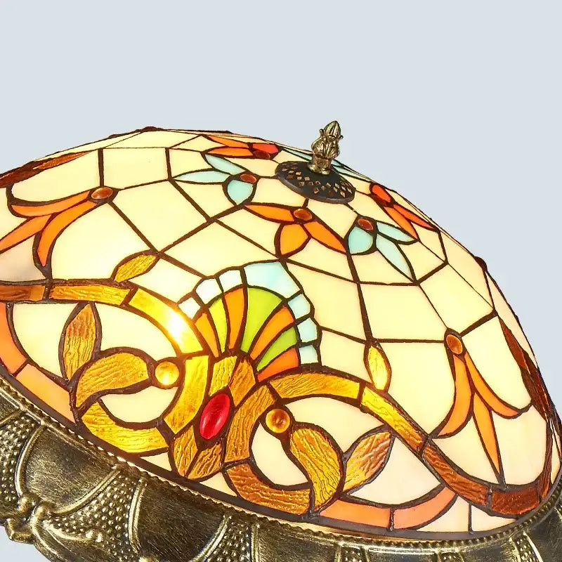 Bohemian glass ceiling light amber stained glass bedroom lamp