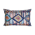 Bohemian jute linen blue & red geometric pillow covers living room