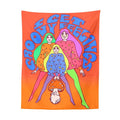 Bohemian mushroom girl tapestry orange psychedelic bedroom wall art