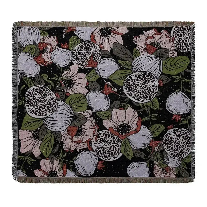 Bohemian outdoor blanket gray tiger tapestry rug living room throw