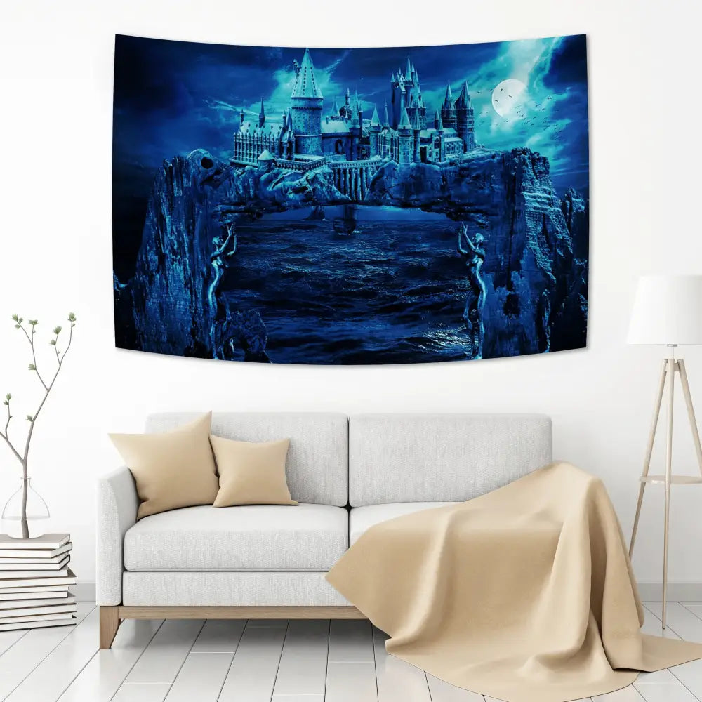 Bohemian red & blue hogwarts art tapestry bedroom wall decor