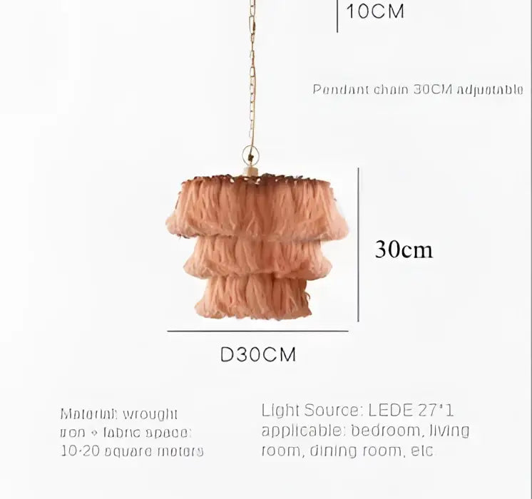 Suspension à pampilles rose fela style bohème vintage pour décoration de chambre