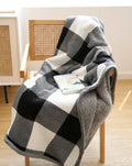 Bohemian winter blanket multicolored striped fleece for living room