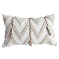 Boho beige tufted pillow cover living room geometric woven cushion