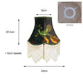 Boho bird floral jacquard beaded fringe lampshade bedroom decor
