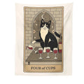 Boho cat divination tarot card tapestry bedroom wall hanging