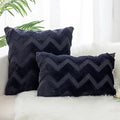 Boho chic white faux fur chevron pillow cover bedroom decor