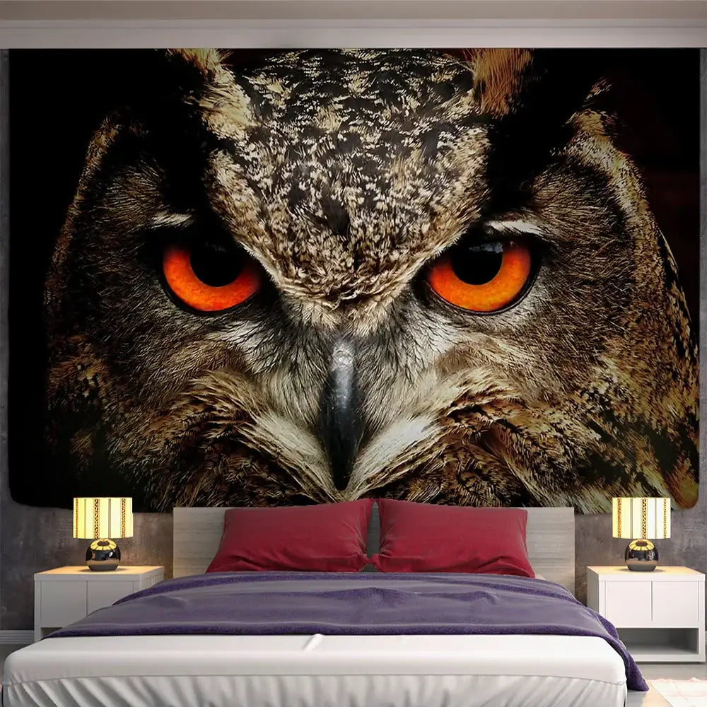 Tentures murales chouettes bohèmes colorées pour la décoration de chambre