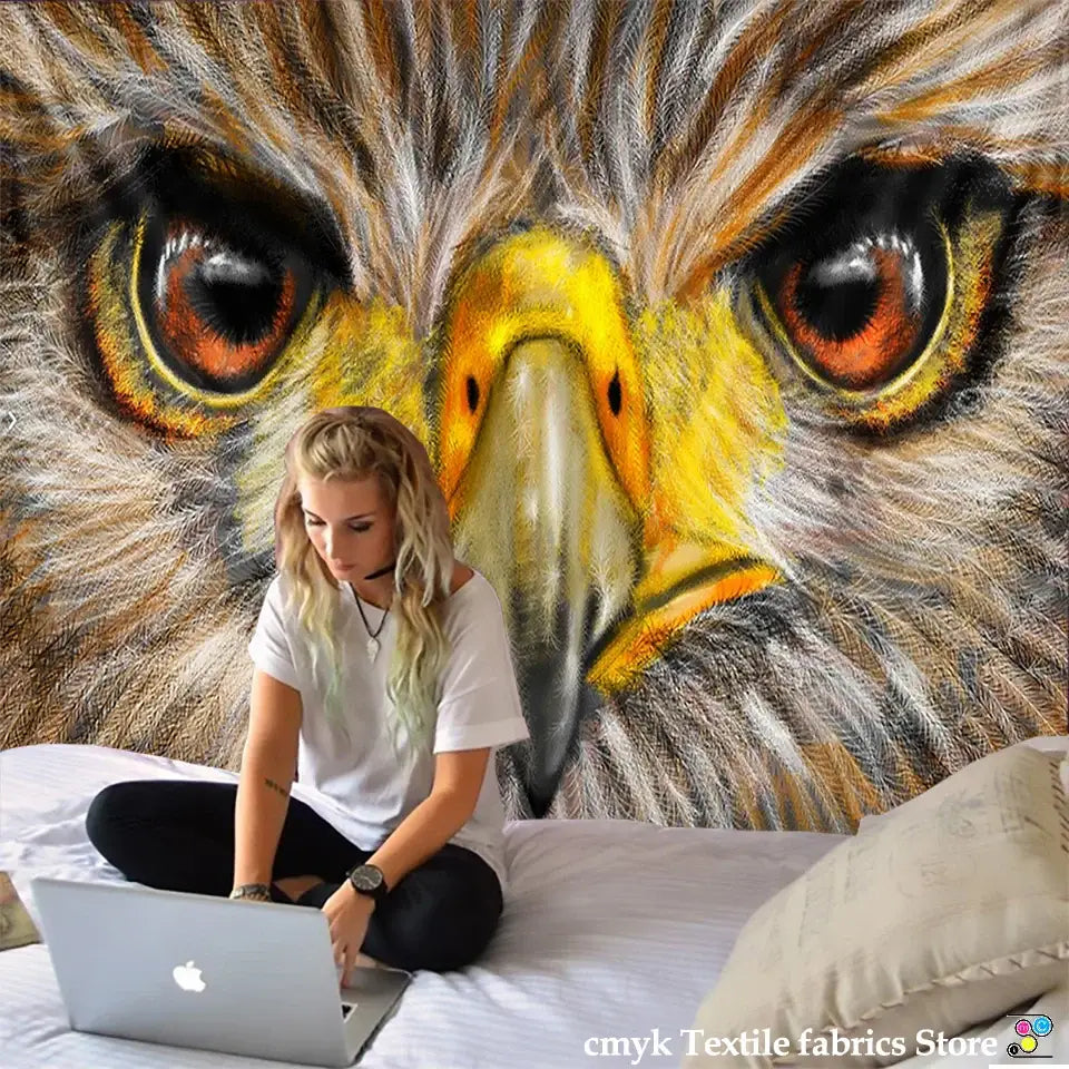 Tentures murales chouettes bohèmes colorées pour la décoration de chambre