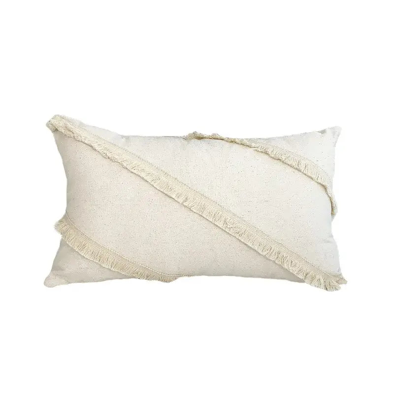 Boho cream lace floral cushion cover living room pom pom pillow