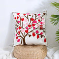 Boho farmhouse floral cream embroidered pillow covers living room