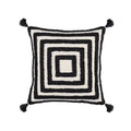Boho geometric tufted black & cream cushion cover living room decor