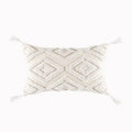 Boho geometric tufted cushion cover cream & gray living room pillow