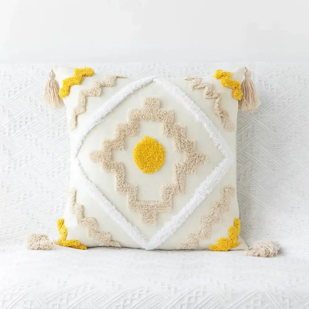 Boho geometric tufted cushion cover living room textured pillow case