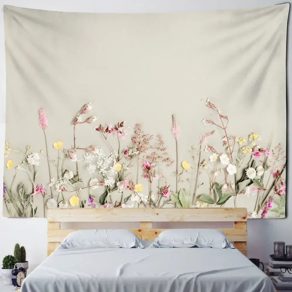 Boho green leaf tapestry bedroom wall hanging decor