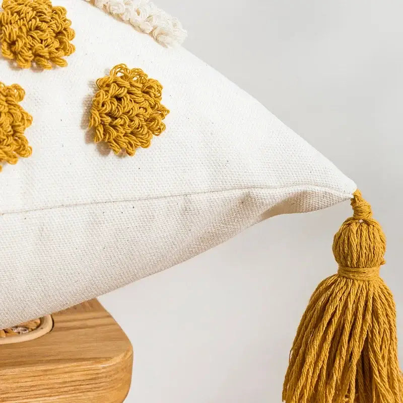 Boho loop tufted geometric pillow cover bedroom tassel cushion
