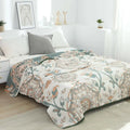 Boho mandala cotton summer blanket bedroom teal & orange throw