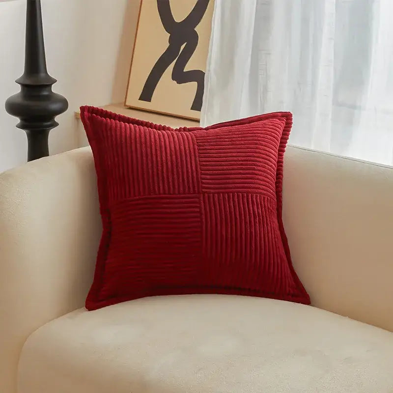 Boho striped pillow covers cream quilted living room decor