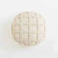 Boho tassel cushion cover cream textured diamond living room decor