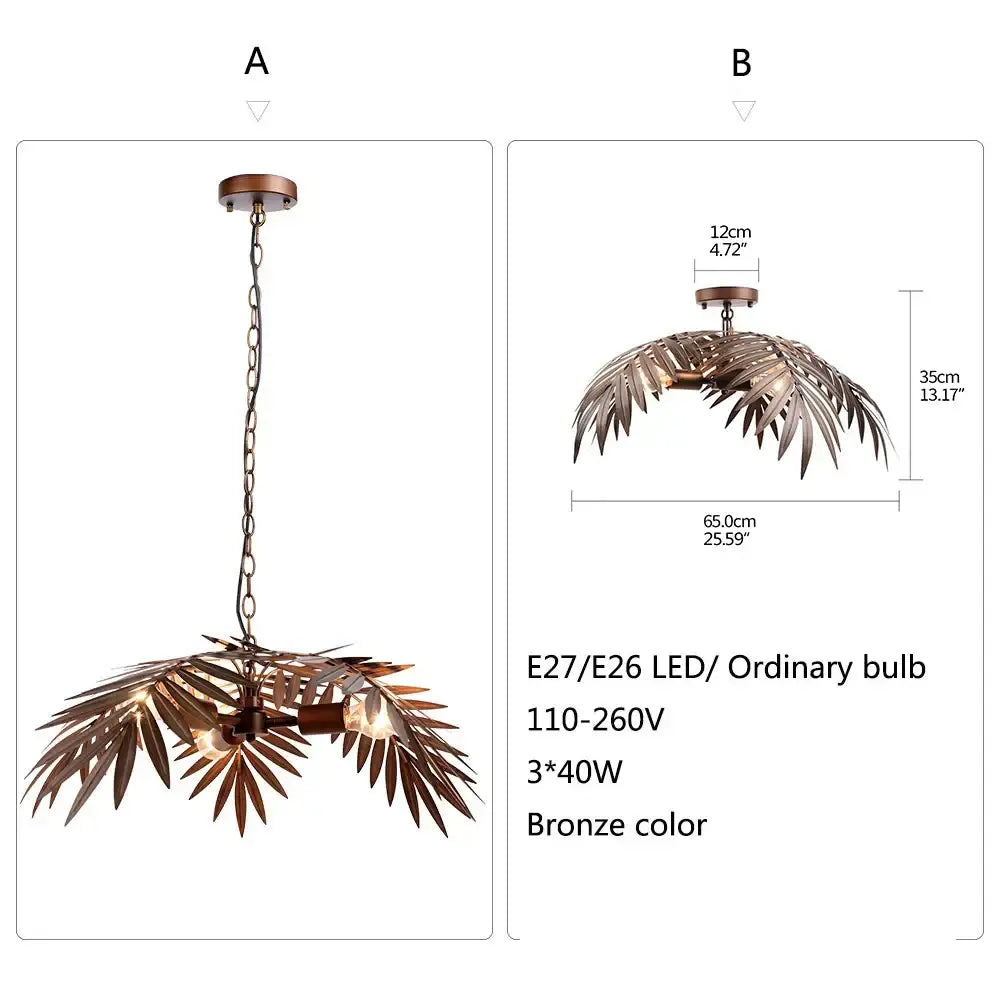 Bronze coconut tree pendant lamp for dining room living room light