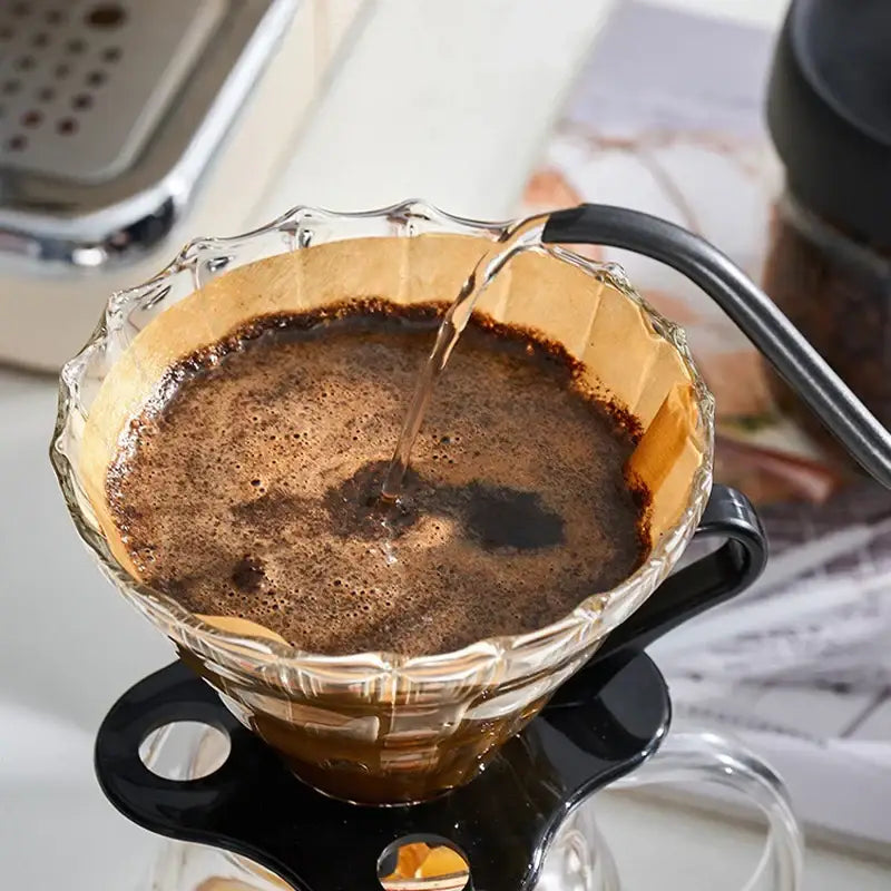 Brown filter paper coffee cone – kitchen brewing accessory