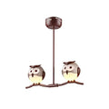 Brown owl metal pendant led incandescent light for child bedroom