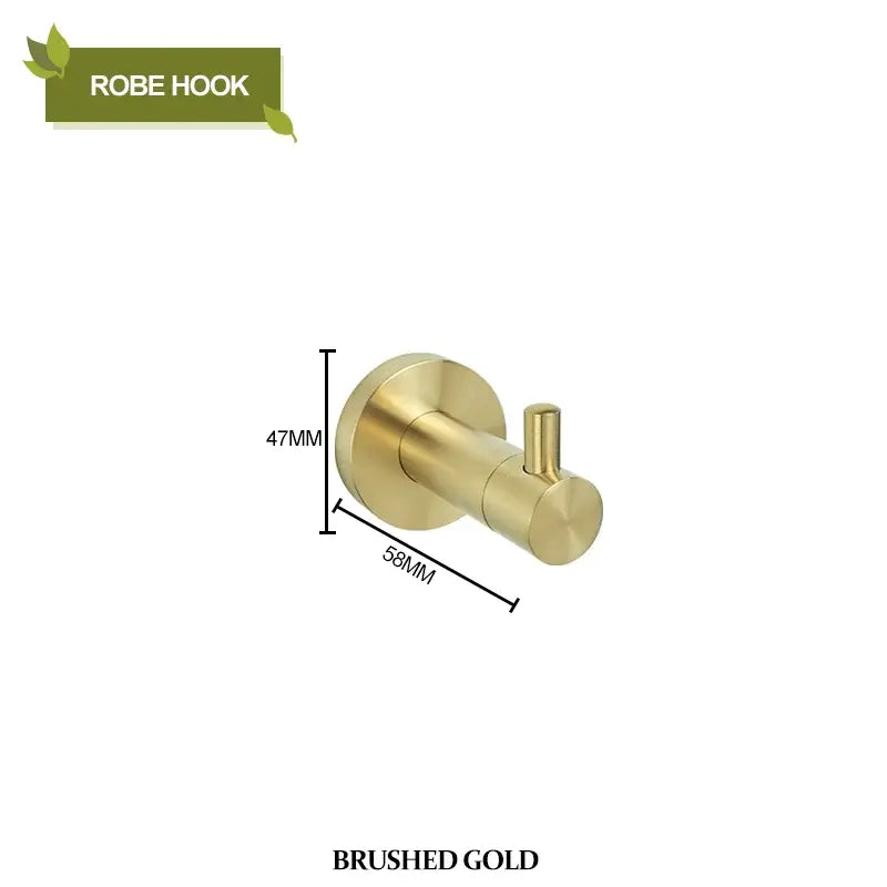 Brushed gold bathroom pendant set with towel bar and paper holder