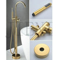 Brushed gold mixer roman tub faucet with handheld shower bathroom