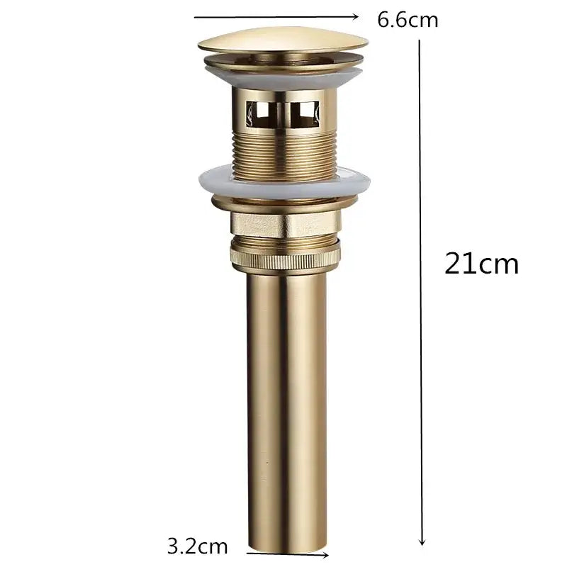 Brushed gold pop-up drain stopper 2-pack – bathroom sink drains