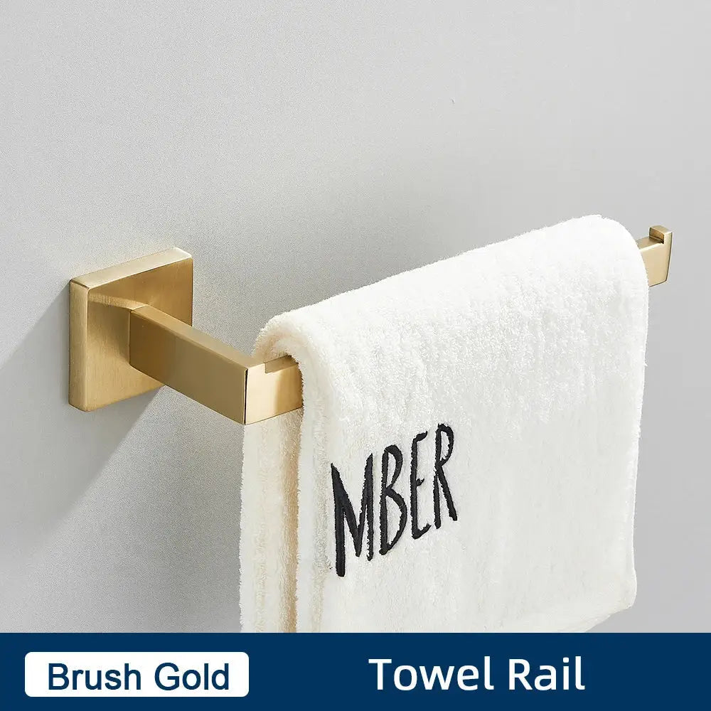 Brushed gold stainless steel bathroom accessories set