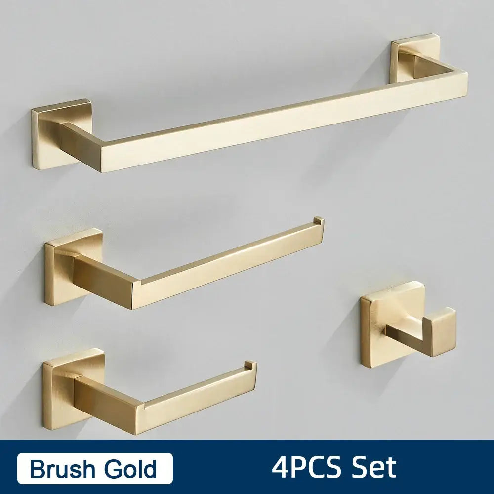 Brushed gold stainless steel bathroom accessories set