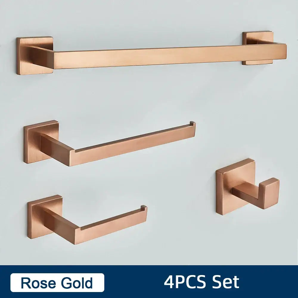 Brushed gold stainless steel bathroom accessories set
