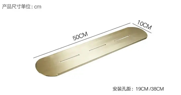 Brushed gold stainless steel bathroom storage rack with mirror front