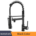 Brushed nickel kitchen faucet with swivel water outlet