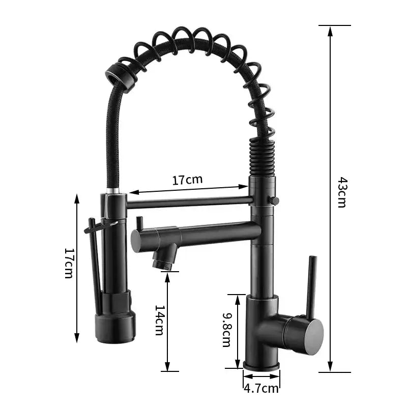Brushed nickel kitchen faucet with swivel water outlet