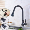 Brushed nickel pull out kitchen faucet stainless steel curved spout