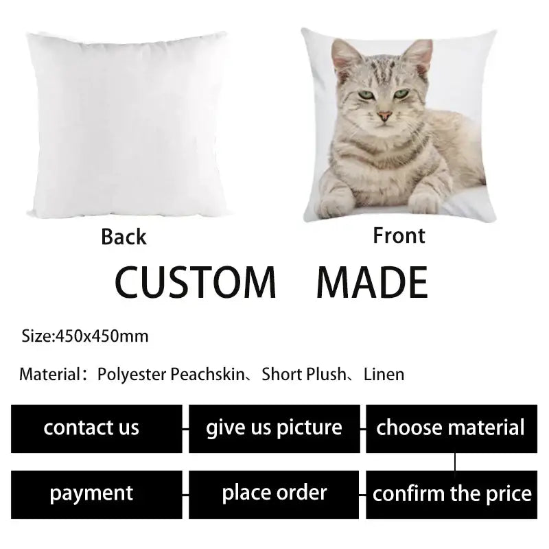 Bubble black cats white square cushion cover living room pillow case