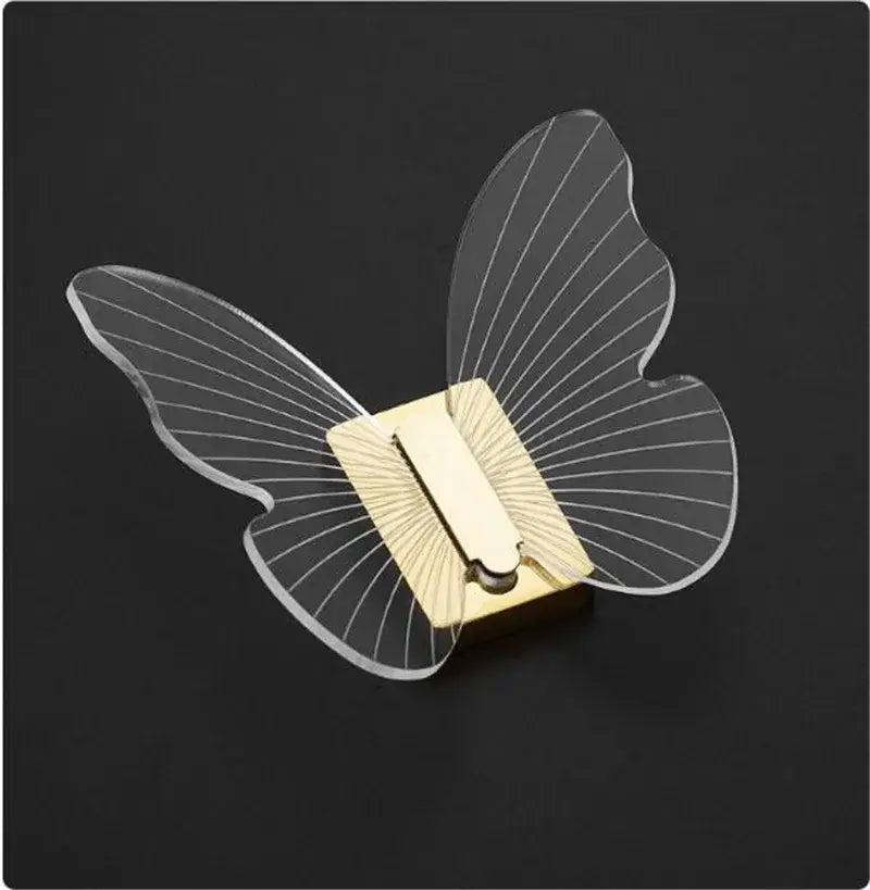 Butterfly acrylic towel hook gold bathroom wall mount holder