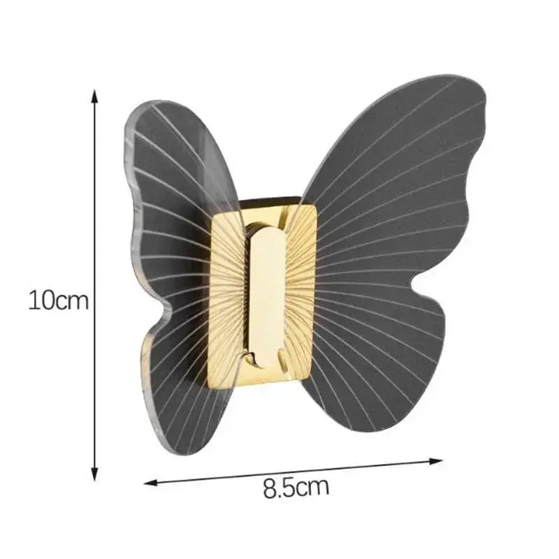 Butterfly acrylic towel hook gold bathroom wall mount holder
