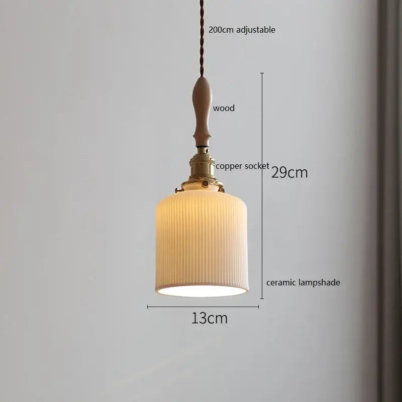 Butterfly ceramic led pendant lamp bedroom white fluted light