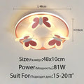 Butterfly pink ceiling light white & maroon kids room lamp