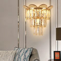 Butterfly tiered gold finish crystal wall sconce bedroom light