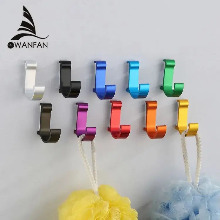 Candy color metal wall hooks for bathroom towels and coats