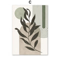 Canvas Wall Art Boho Abstract Geometric Leaves