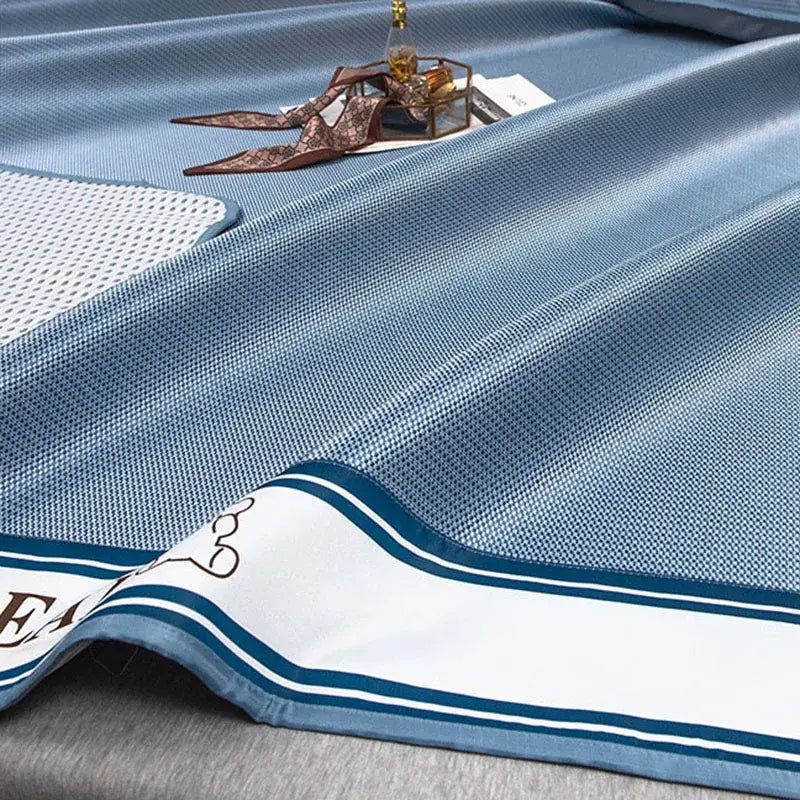 Carbon light cooling mat and pillowcase set light blue bedroom bedding