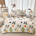 Cartoon animal print gray bedding set bedroom duvet cover and sheet