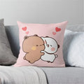 Cartoon animal printed pillowcase white & pink bedroom cushion cover
