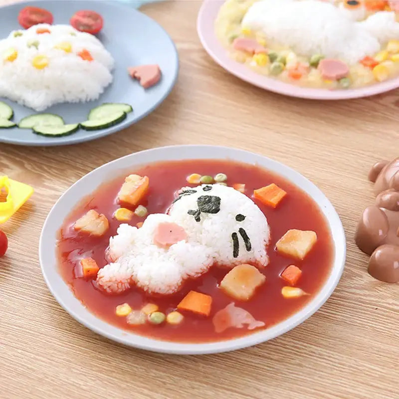 Cartoon animal sushi mold set kitchen rice ball molds