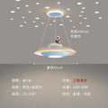 Cartoon astronaut chandelier ufo white & blue pendant light bedroom