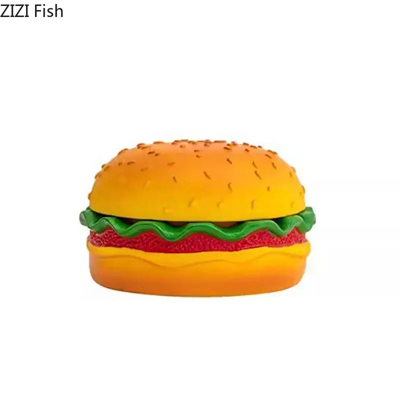 Cartoon burger ashtray yellow & green resin decor for office table